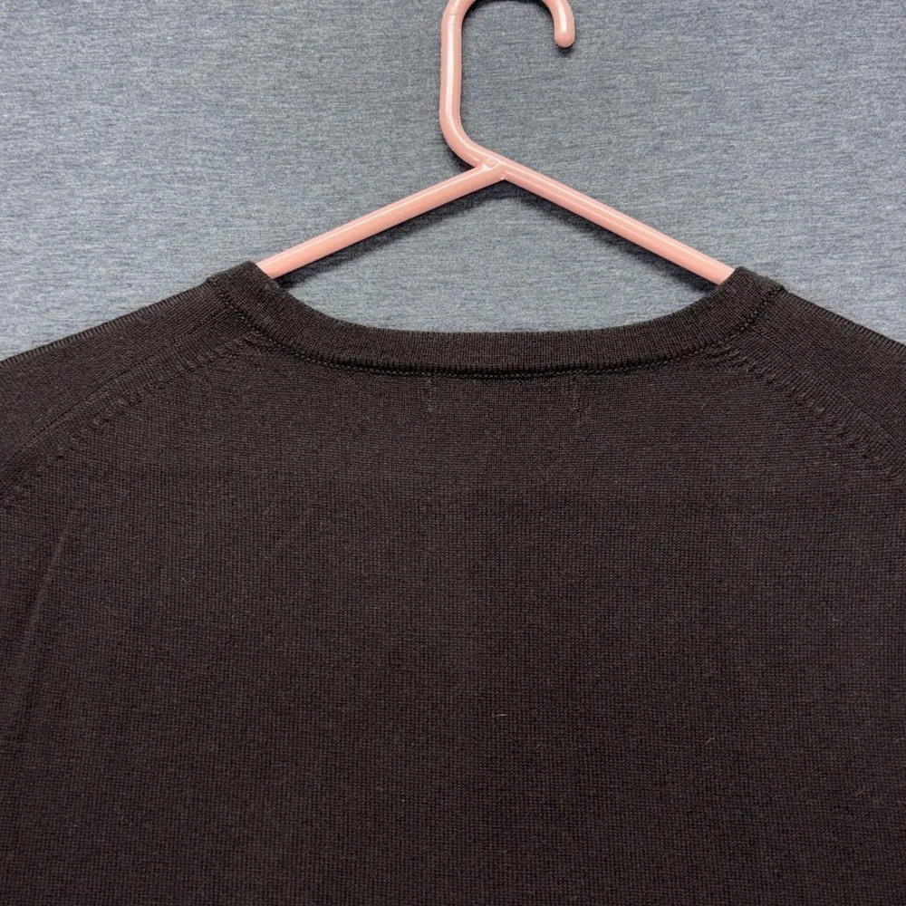 Banana Republic Sweater Mens‎ XL V-Neck Extra Fine Italian Merino Brown Classic